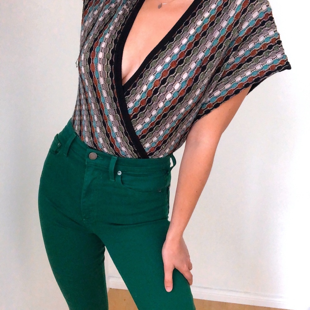 Alice + Olivia Green Skinny Jeans Size 25 - New!